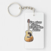 Ik ben mooier na het spelen van de gitaar. motivat sleutelhanger (Voorkant)