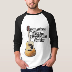 Ik ben mooier na het spelen van de gitaar. motivat t-shirt