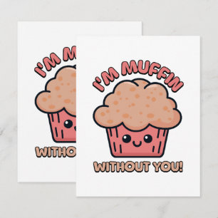 Ik ben Muffin Zonder Jou! Muffin Cartoon Informatiekaartje