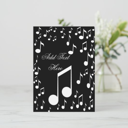 Ik ben muziek, feest kaart (Staand voorkant)