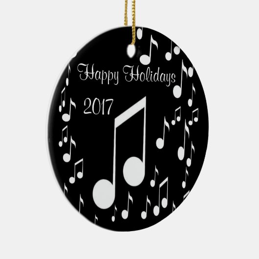 Ik ben muziek,Prettige feestdagen 2017_ Keramisch Ornament (Rechts)