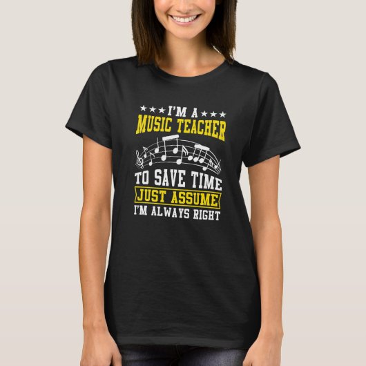 Ik ben muziekdocent om Time Music Teacher Mu te re T-shirt (Voorkant)