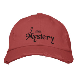 Ik ben Mystery Quote Black Rustic Red Cool Geborduurde Pet
