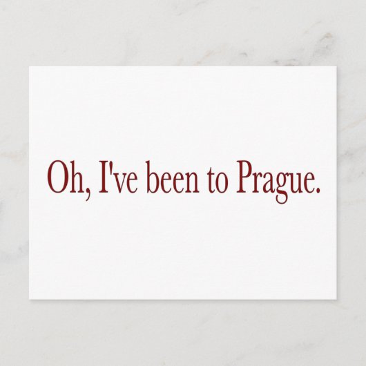 Ik ben naar Praag geweest. Briefkaart (Voorkant)