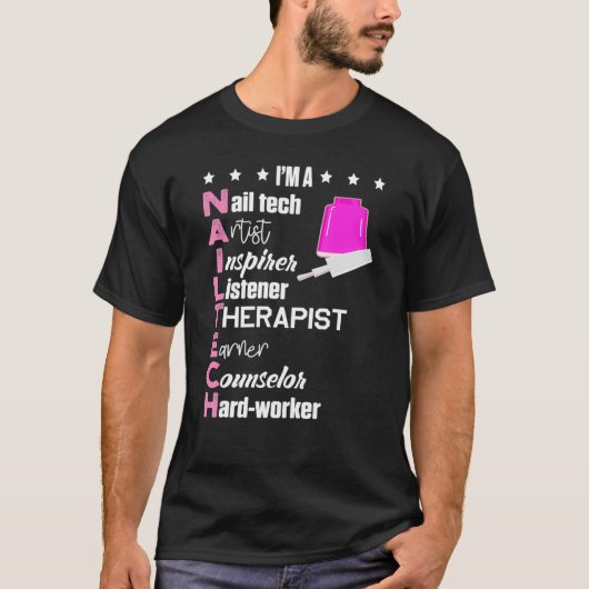 Ik ben Nail Tech Definition Manicurist Poolse raad T-shirt (Voorkant)