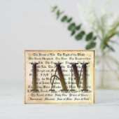 Ik ben Names van Christus Briefkaart (Staand voorkant)