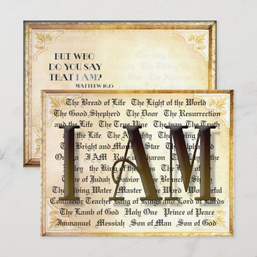 Ik ben Names van Christus Briefkaart (Voorkant / Achterkant)