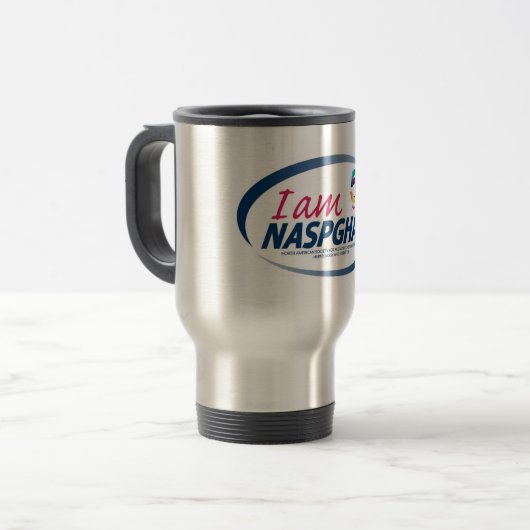 Ik ben NASPGHAN Travel Mug Reisbeker (Voorkant links)