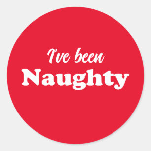 Ik ben Naughty rood grappig schattig aangepaste te Ronde Sticker