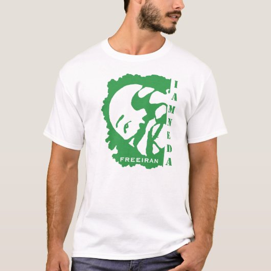 ik ben neda iran green t shirt (Voorkant)