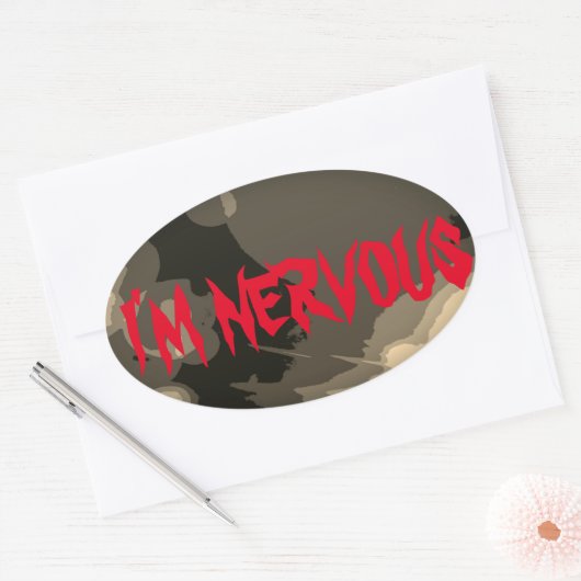 IK BEN NERVEUS OVALE STICKER (Envelop)