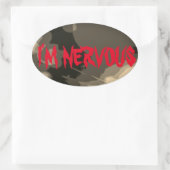 IK BEN NERVEUS OVALE STICKER (Tas)