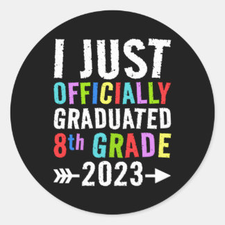 Ik ben net afgestudeerd in de achtste klas 2023 Af Ronde Sticker