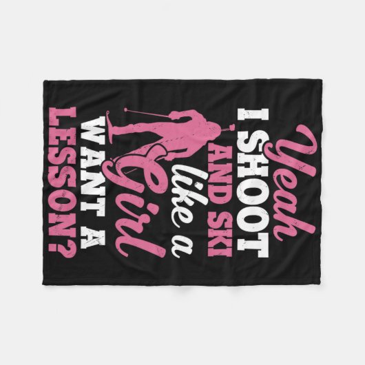 Ik ben net als Girl Shooter Skiing Biath Fleece Deken (Voorkant (Horizontaal))