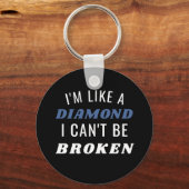 Ik ben net een diamanten Button Sleutelhanger (Voorkant)