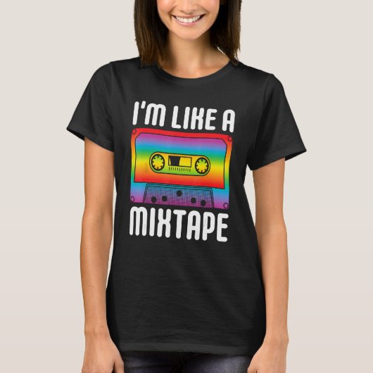 IK BEN NET EEN MIXTAPE Rainbow LGBT Gay Pride Mont T-shirt (Voorkant)