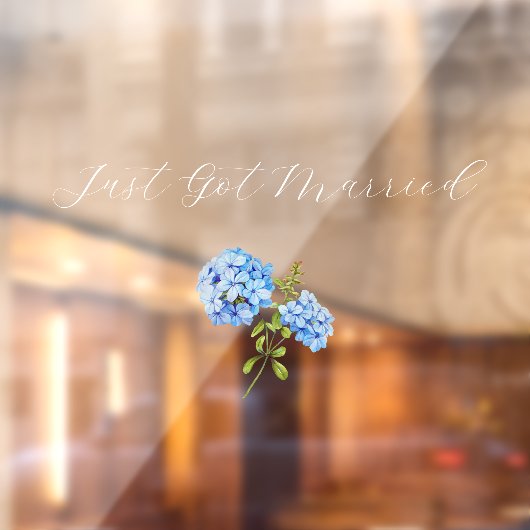 Ik ben net getrouwd | Hydrangea trouwauto Raamsticker (Vel 2)