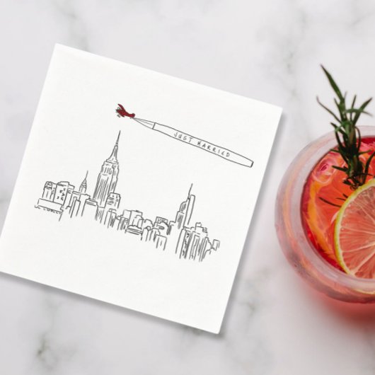 Ik ben net getrouwd met New York City Cocktail Servet