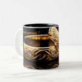 Ik ben net getrouwd! tweekleurige koffiemok (Voorkant links)