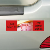 Ik ben net naar het benzinestation geweest. bumpersticker (Op auto)