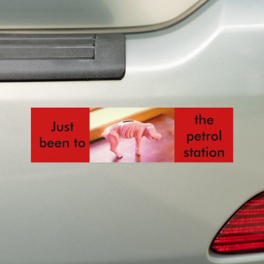 Ik ben net naar het benzinestation geweest. bumpersticker (Op auto)