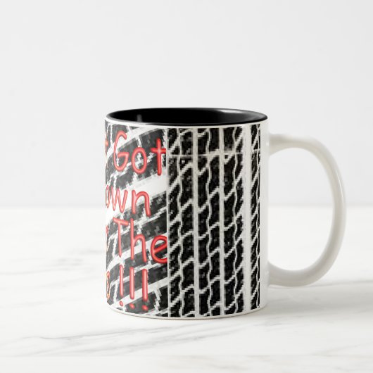 Ik ben net onder de bus gedupeerd. tweekleurige koffiemok (Rechts)