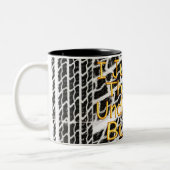 Ik ben net onder de bus gedupeerd. tweekleurige koffiemok (Links)