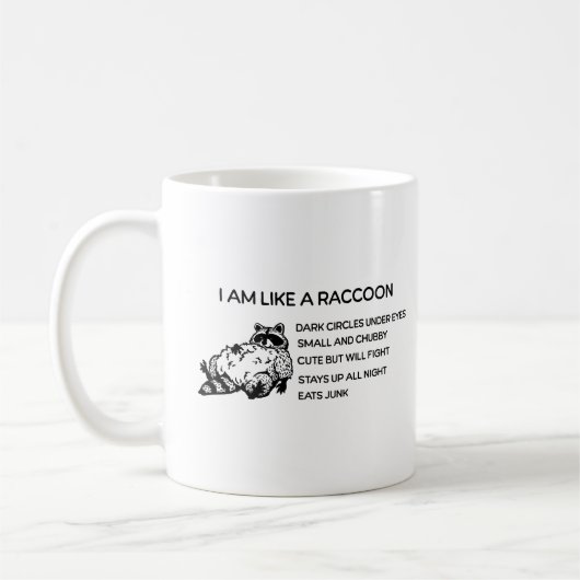 Ik ben net Raccoon Koffiemok (Links)