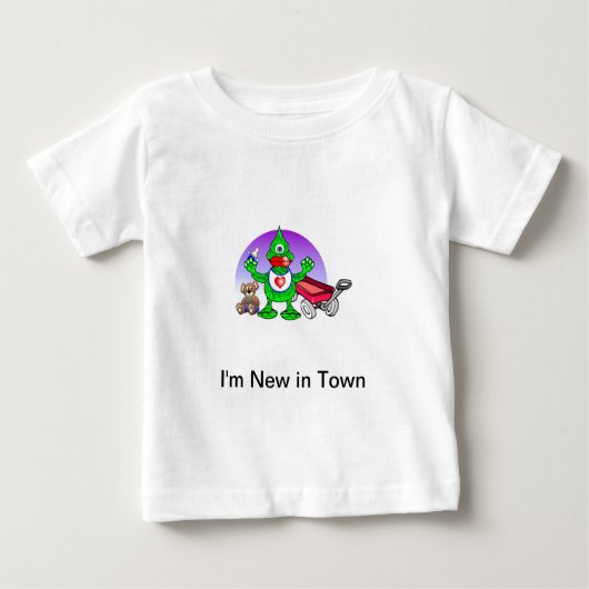 Ik ben New in Town Baby T-Shirt (Voorkant)