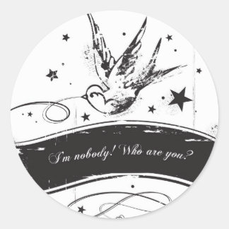 "Ik ben niemand. Wie ben jij?" Ronde Sticker