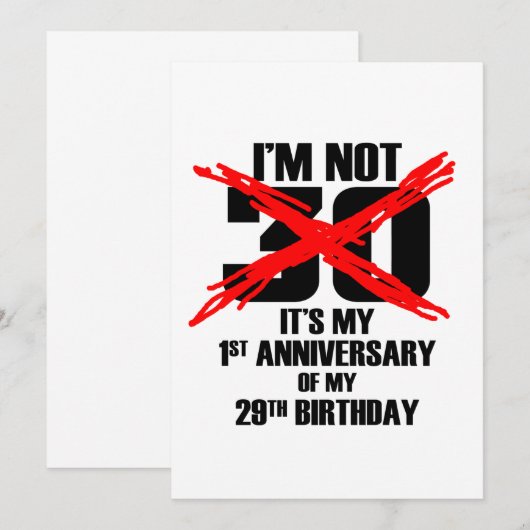 Ik ben niet 30 kaart (Voorkant / Achterkant)