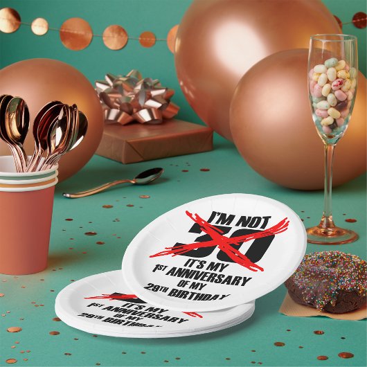 Ik ben niet 30 papieren bordje