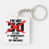 Ik ben niet 30 sleutelhanger (Achterkant)