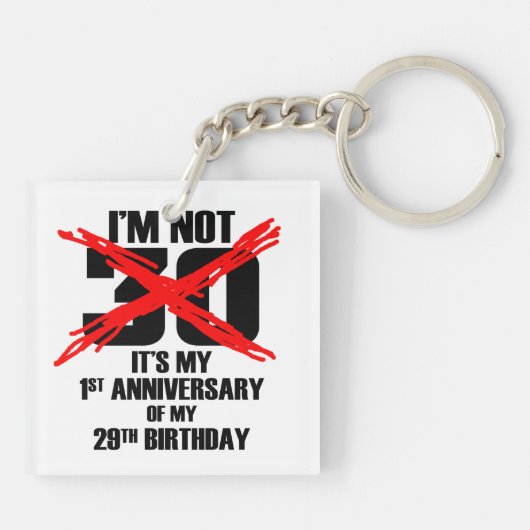 Ik ben niet 30 sleutelhanger (Achterkant)