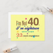 Ik ben niet 40. kaart (Voorkant / Achterkant in situ)