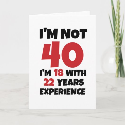 Ik ben niet 40 kaart (Voorkant)