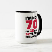Ik ben niet 70 jaar oud mok (Voorkant rechts)