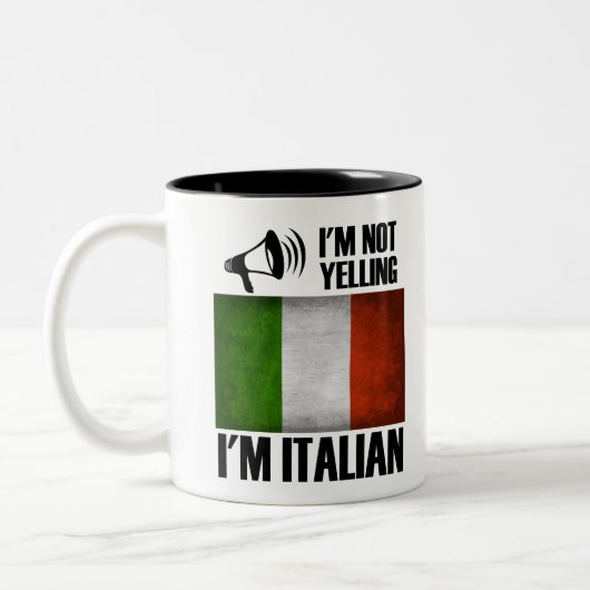 Ik ben niet aan het schreeuwen, ik ben Italiaanse  Tweekleurige Koffiemok (Links)