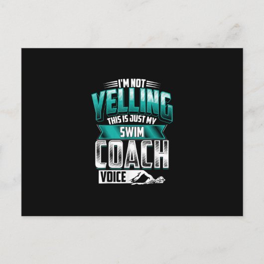 Ik ben niet aan het schreeuwen van de swim Coach V Aankondigingskaart (Voorkant)