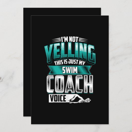 Ik ben niet aan het schreeuwen van de swim Coach V Kaart (Voorkant / Achterkant)