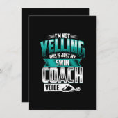 Ik ben niet aan het schreeuwen van de swim Coach V Kaart (Voorkant / Achterkant)