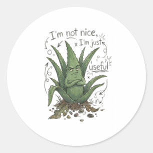 Ik ben niet aardig, ik ben gewoon handig – Grappig Ronde Sticker