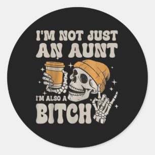 Ik ben niet alleen een tante, maar ook een grappig ronde sticker