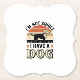 Ik ben niet alleen, ik heb een hond vintage shirt kartonnen onderzetters