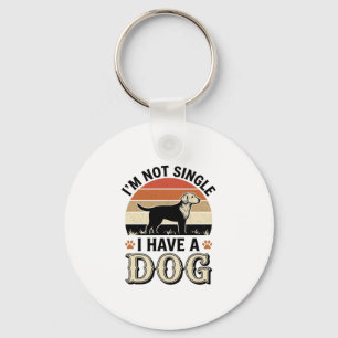 Ik ben niet alleen, ik heb een hond vintage shirt sleutelhanger