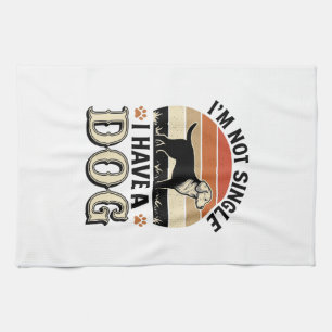 Ik ben niet alleen, ik heb een hond vintage shirt theedoek