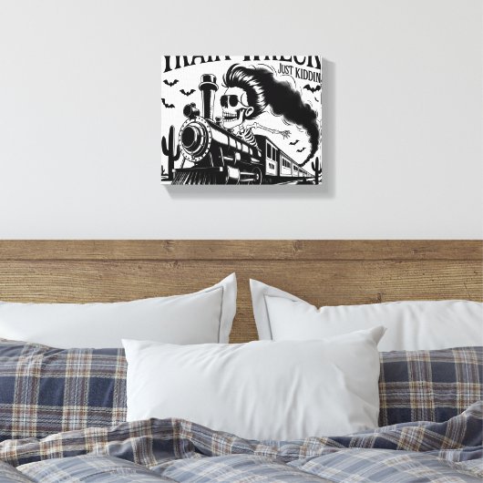 Ik ben niet altijd een treinwrak Halloween Canvas Afdruk (Insitu (Slaapkamer))