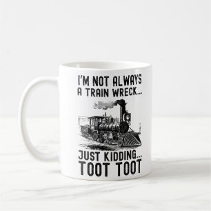 Ik ben niet altijd een treinwrak hoor grapje koffiemok