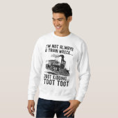 Ik ben niet altijd een treinwrak hoor grapje trui (Voorkant volledig)