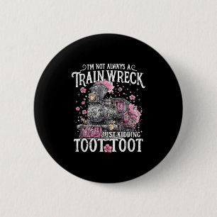 Ik ben niet altijd een treinwrak, maar ook een gra ronde button 5,7 cm